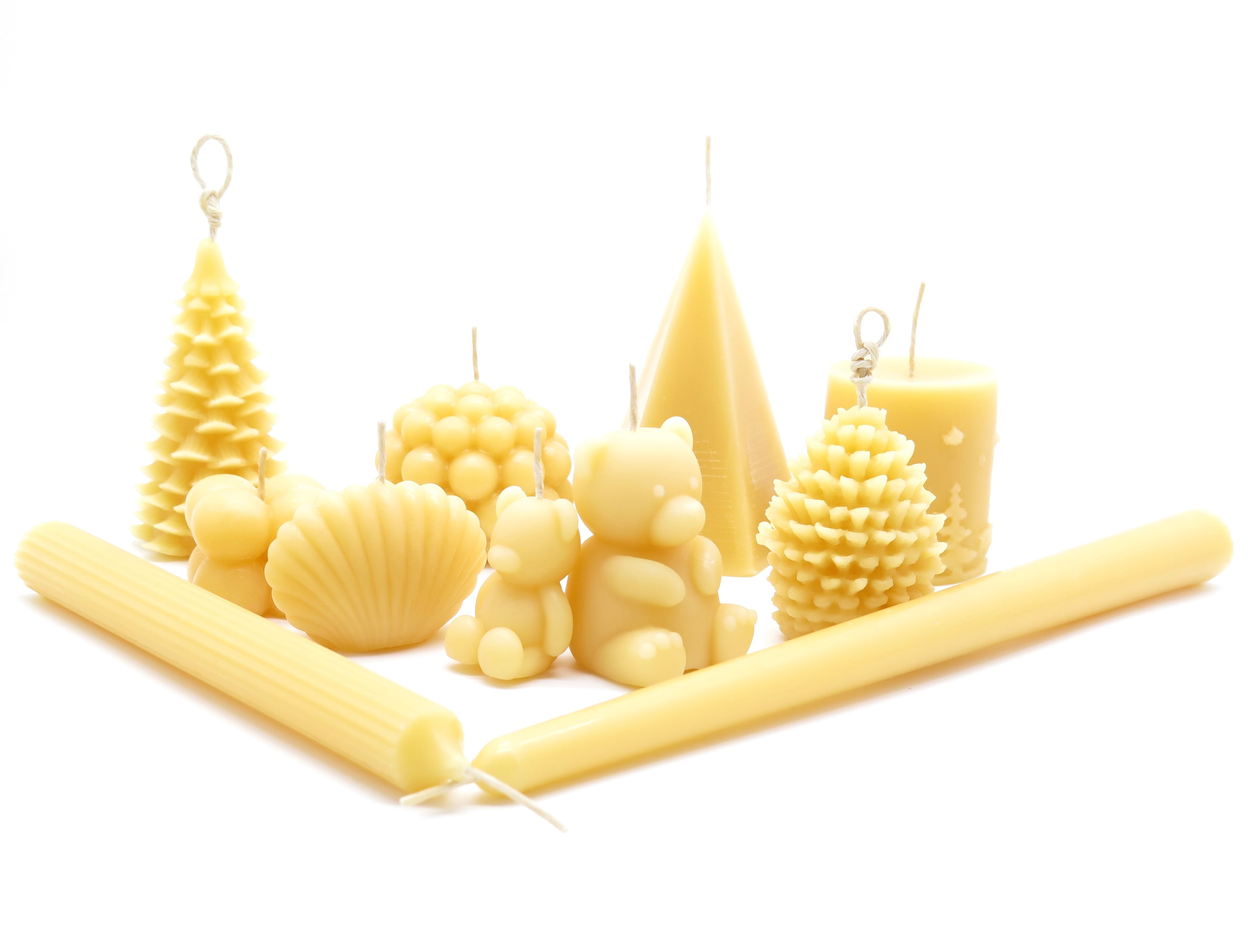 Guelph Organic Life® organic beeswax candles are made with 100% USDA Certified Organic Yellow Beeswax, Certified Organic Essential Oil (the scented candles only), Organic Hemp Candlewick. The burning of unscented beeswax candles can give you a unique aroma, which is from the contacting with pollens, nectars and honey.