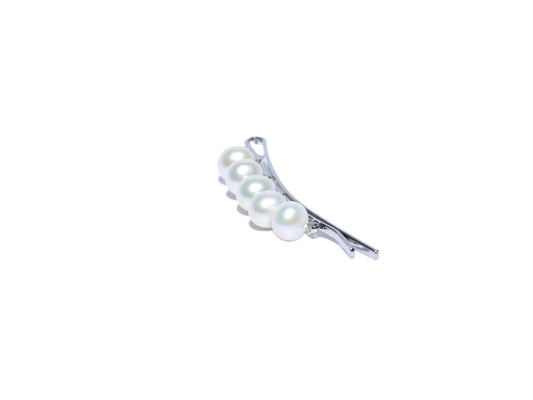 This pearl jewelry is a work of art and each pearl is hand-picked and matched in Guelph, Ontario, Canada. This cute bobby pin is an ideal gift and handmade with 100% cultured freshwater pearls, silver-finish metal and wire which will make it last longer than the glue one. Pearl Size: 7.5-8.5mm, Weight:4.6g.
