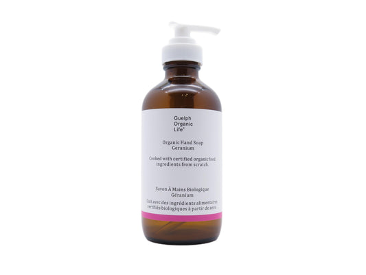 Natural is ambiguous. Made with 100% certified organic food ingredients, which guarantee a delicate cleansing while keeping skin moisture and maintaining the skin protection. This organic hand soap forms a rich and creamy lather and leaves skin soft without over-stripping. Glass bottle. 100% non-toxic. Made in Canada.
