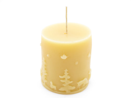 Natural is ambiguous.  100% USDA Certified Organic Yellow Beeswax and Organic Hemp Candlewick. The burning candles give you a unique aroma, which is from the beeswax contacting with pollens, nectars and honey. No fragrance and unscented. Ideal gifts, best for holidays and dinners. Hand Poured in Canada.