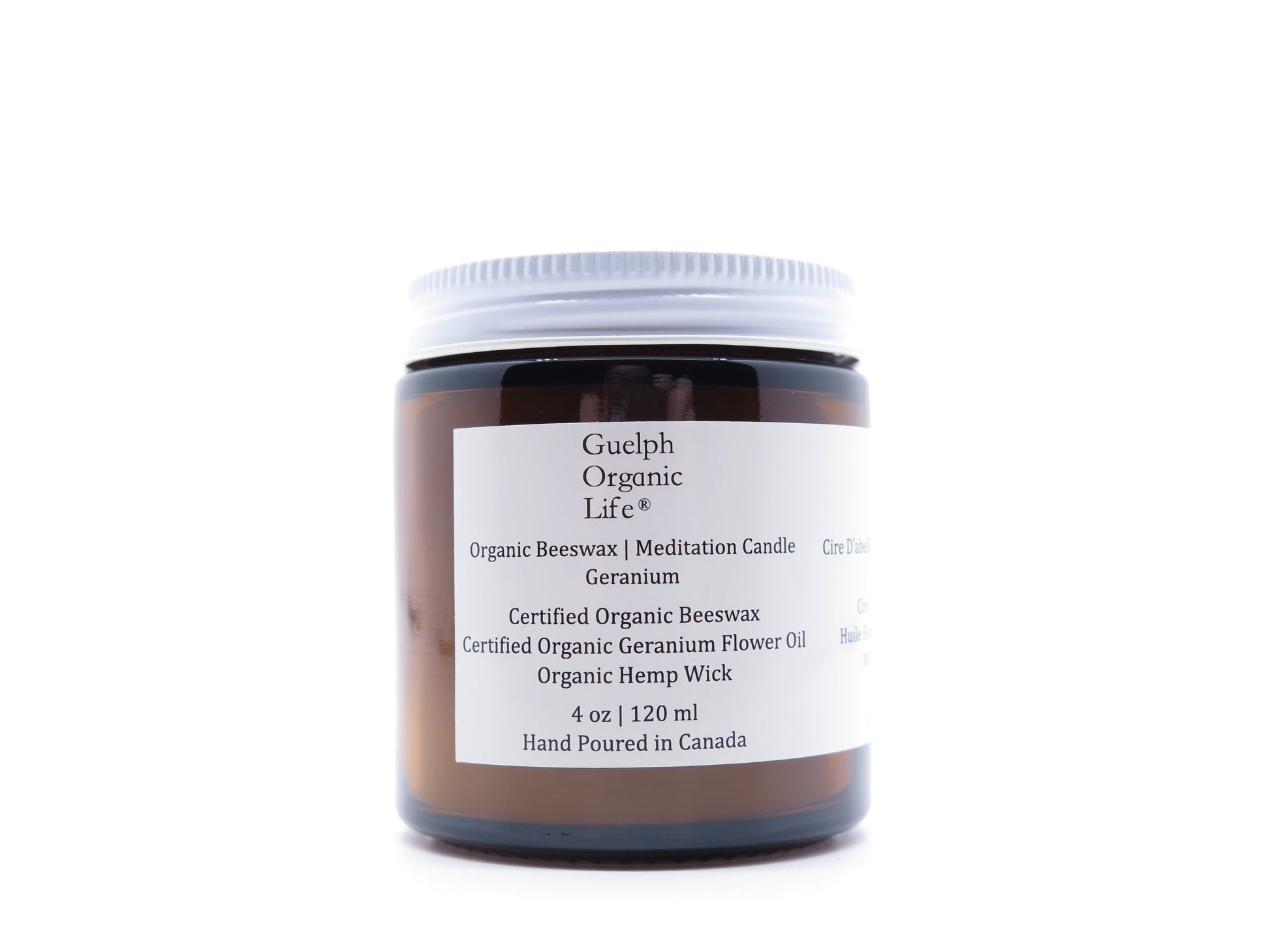 Natural is ambiguous. 100% USDA Certified Organic Yellow Beeswax, Certified Organic Geranium Essential Oil, Organic Hemp Candlewick. No fragrance and lightly scented with certified organic geranium essential oil. Ideal gift, best for holidays and dinners. Glass jar. 120 ml. Hand Poured in Canada.