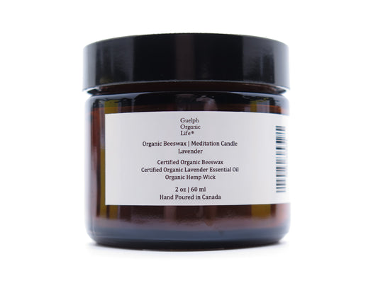 Natural is ambiguous. 100% USDA Certified Organic Yellow Beeswax, Certified Organic Lavender Essential Oil, Organic Hemp Candlewick. No fragrance and lightly scented with certified organic lavender essential oil. Ideal gift, best for holidays and dinners. Glass jar. 60 ml. Hand Poured in Canada.